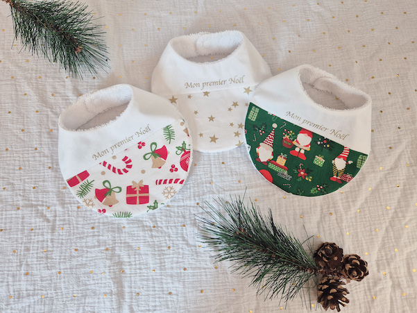 Bavoir de Noël Personnalisé "Mon Premier Noël"