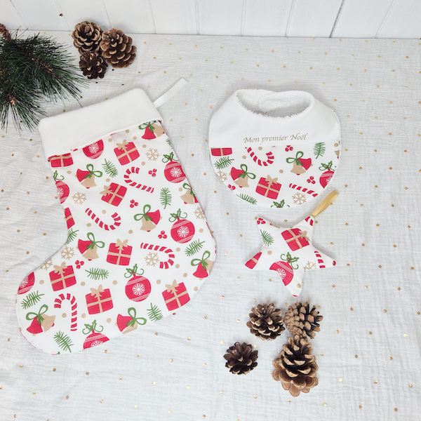 Bavoir de Noël Personnalisé "Mon Premier Noël" – Image 2